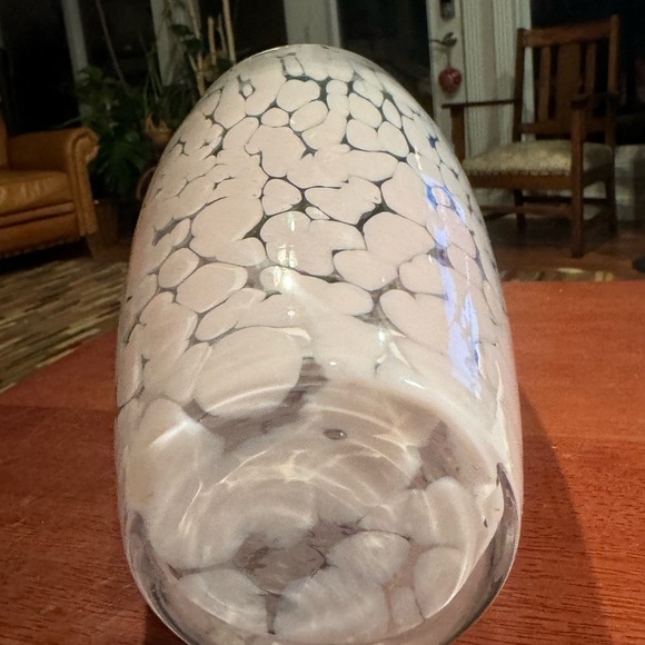 Vintage Krosno Jozefina Pink Art Glass Vase Made in Poland 11 in. - Picture 4 of 7